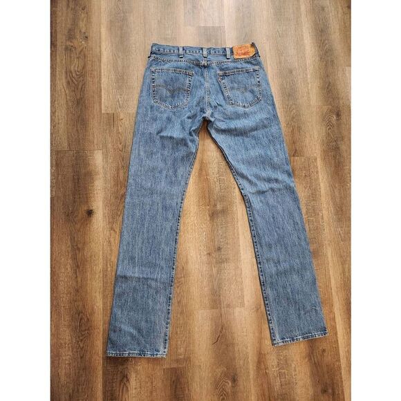 Levis 501 mens TALL 37x39* measured light wash button fly Denim jeans - Picture 7 of 10